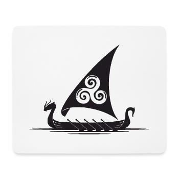Voile de navire viking Triskel - Tapis de souris (format paysage) - blanc - Devant