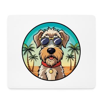 Weich beschichtete Wheaten Terrier Hunderasse Karikatur - Mousepad (Querformat) - Weiß - Vorne