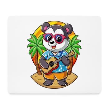 Lustige Panda Cartoon Sommer Strand Sonnenbrille Gitarre - Mousepad (Querformat) - Weiß - Vorne