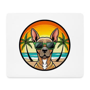 Inka Unbehaarte Hunderasse Cartoon Sonnenbrille Strand - Mousepad (Querformat) - Weiß - Vorne