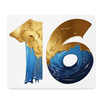 NO. 16 NUMBER 16 COOL 16TH BIRTHDAY - Mouse Pad (horizontal) - white - Front
