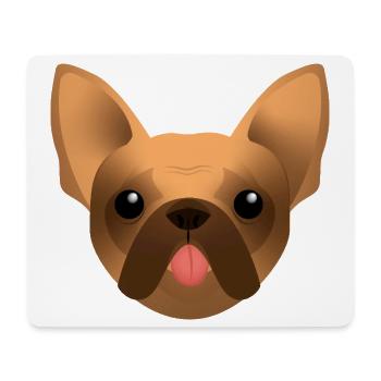 Bouledogue Français - Frenchie - Bully - Langue - Tapis de souris (format paysage) - blanc - Devant