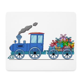 Children's train train with trailer in blue - Mouse Pad (horizontal) - white - Front