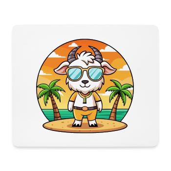 Ziege Lustige Cartoon Sommer Strand Sonnenbrille - Mousepad (Querformat) - Weiß - Vorne
