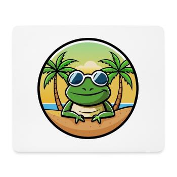 Frosch Lustige Cartoon Sommer Strand Sonnenbrille Aufkleber - Mousepad (Querformat) - Weiß - Vorne