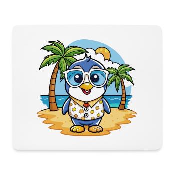 Pinguin Lustige Cartoon Sommer Strand Sonnenbrille - Mousepad (Querformat) - Weiß - Vorne