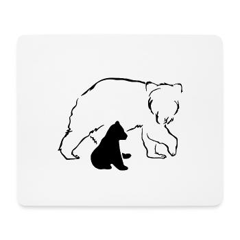 Ours ours ours brun mère bébé nature forêt amour - Tapis de souris (format paysage) - blanc - Devant