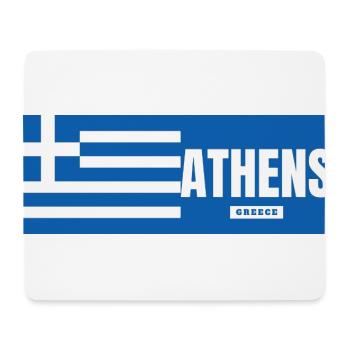 Athens City with Greek Flag - Mouse Pad (horizontal) - white - Front