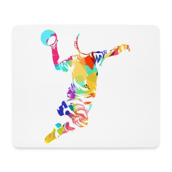 Blitzschneller Handball Torjäger - Mousepad (Querformat) - Weiß - Vorne