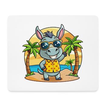 Esel Lustige Cartoon Sommer Strand Sonnenbrille - Mousepad (Querformat) - Weiß - Vorne