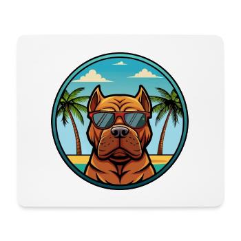 Französisch Bordeaux Mastiff Hunderasse Cartoon Strand - Mousepad (Querformat) - Weiß - Vorne