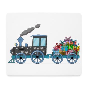 Children's train railway with trailer - Mouse Pad (horizontal) - white - Front