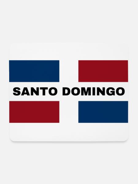 Santo Domingo City in Dominican Republic Flag - Mouse Pad (horizontal) - white