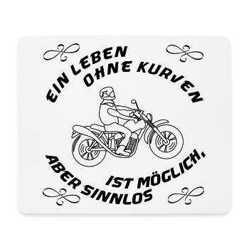 leben ohne kurven - Mousepad (Querformat) - Weiß - Vorne