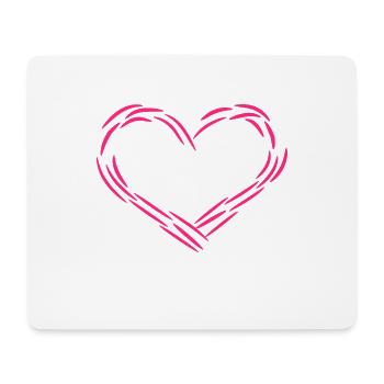 Herz Design Linie Symbol Liebe Rosa Geschenk - Mousepad (Querformat) - Weiß - Vorne