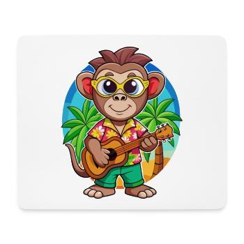 Lunettes de soleil de plage d’été de dessin animé de singe drôle - Tapis de souris (format paysage) - blanc - Devant