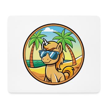 Pony Lustige Cartoon Sommer Strand Sonnenbrille Aufkleber - Mousepad (Querformat) - Weiß - Vorne