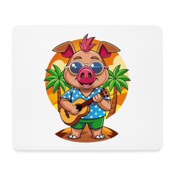Lustige Schwein Sommer Strand Sonnenbrille Hawaiianisch - Mousepad (Querformat) - Weiß - Vorne