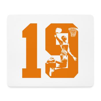 NUMMER 19 BASKETBALL 19. GEBURTSTAG - Mousepad (Querformat) - Weiß - Vorne