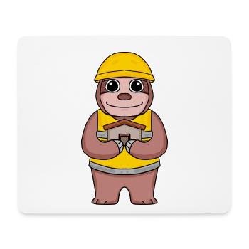 Bauherr Richtfest Faultier Haus Hausbau Geschenk - Mousepad (Querformat) - Weiß - Vorne