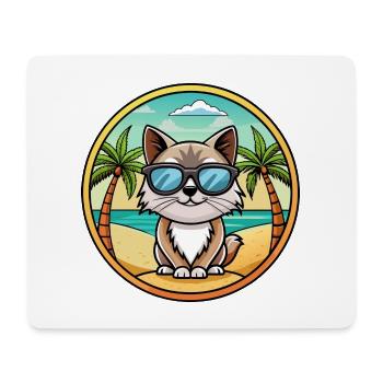 Birma Heilige Katzenrasse Cartoon Sonnenbrille Strand - Mousepad (Querformat) - Weiß - Vorne