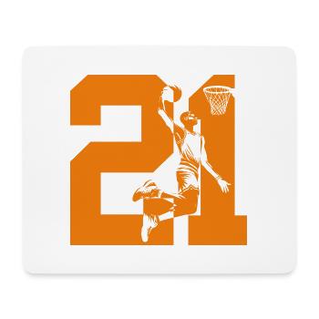 NUMBER 21 BASKETBALL 21ST BIRTHDAY - Mouse Pad (horizontal) - white - Front