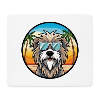 Lunettes de soleil Bergamasco Shepherd Dog Breed Cartoon - Tapis de souris (format paysage) - blanc - Devant