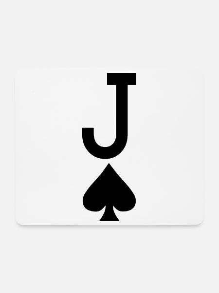 Poker Spielkarte - Pik Bube / Joker - Mousepad (Querformat) - Weiß