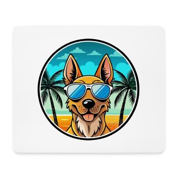 Berger Hollandais Chien Race Dessin Animé Lunettes De Soleil Plage - Tapis de souris (format paysage) - blanc - Devant