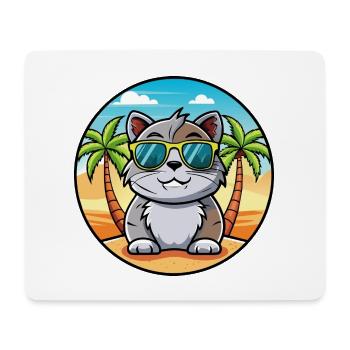 Schottische Falte Kurzhaarkatze Rasse Cartoon Strand - Mousepad (Querformat) - Weiß - Vorne