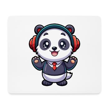 Panda Lustige Zeichentrickfigur Kopfhörer Musik - Mousepad (Querformat) - Weiß - Vorne