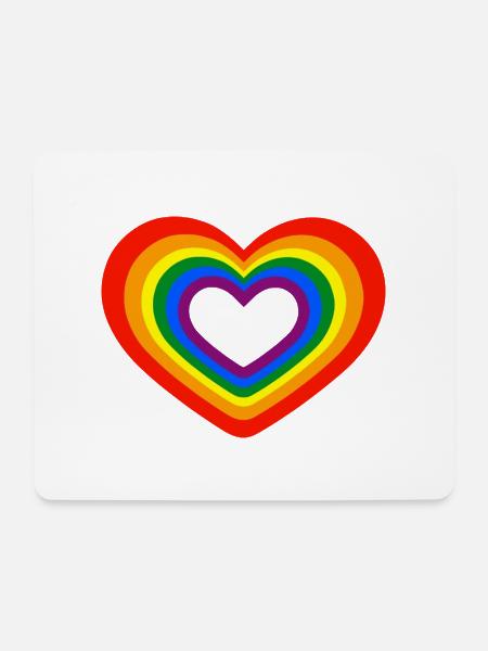 Herz Regenbogen Homosexualität - Mousepad (Querformat) - Weiß