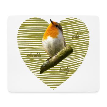 Rotkehlchen Singvogel - Mousepad (Querformat) - Weiß - Vorne