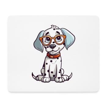 Dalmatinische Hunderasse Aquarell Karikatur Kawaii Glas - Mousepad (Querformat) - Weiß - Vorne