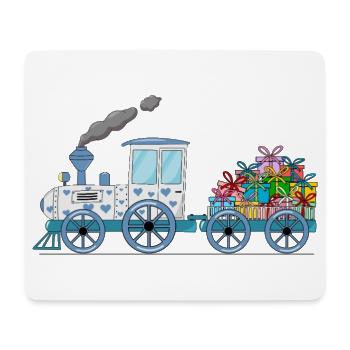 Children's train railway with trailer white - Mouse Pad (horizontal) - white - Front