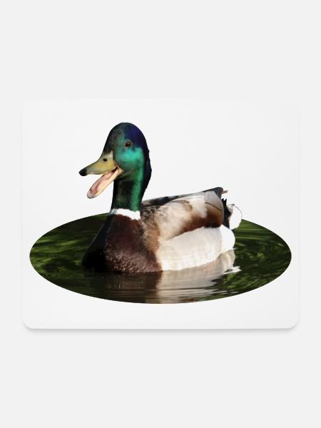 Stockente Ente - Mousepad (Querformat) - Weiß