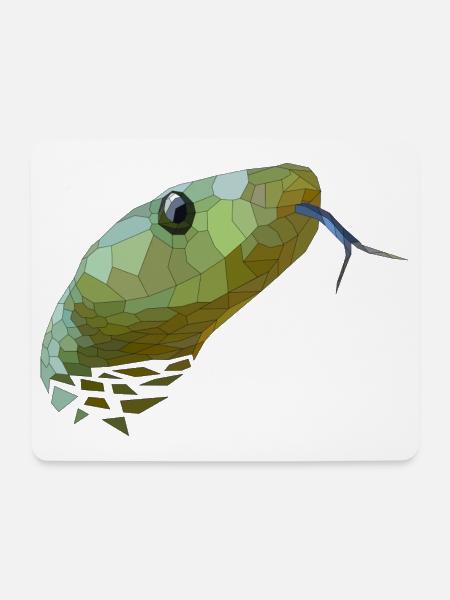 Schlange geometrisch Low Poly - Mousepad (Querformat) - Weiß