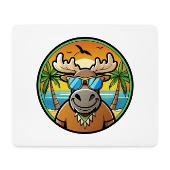 Moose Funny Cartoon Summer Beach Sunglasses Cool - Mouse Pad (horizontal) - white - Front
