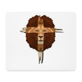 Lion Cross Christian Gift - Mouse Pad (horizontal) - white - Front