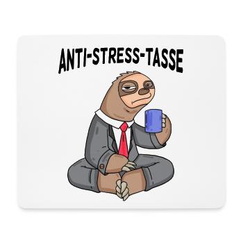 Anti Stress Tasse Faultier Kaffee Büroleben - Mousepad (Querformat) - Weiß - Vorne