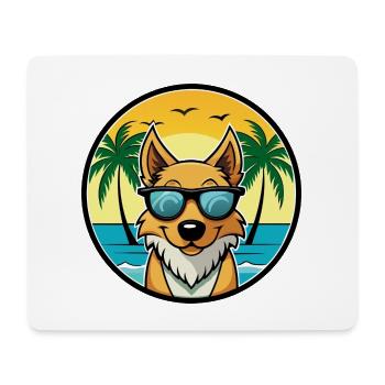 Dänisch Schwedische Bauernhund Rasse Cartoon Sonnenbrille - Mousepad (Querformat) - Weiß - Vorne