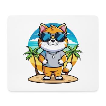 Britische Falte Kurzhaar Katzenrasse Cartoon Strand - Mousepad (Querformat) - Weiß - Vorne