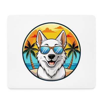 Berger Blanc Suisse Hunderasse Cartoon Sonnenbrille - Mousepad (Querformat) - Weiß - Vorne