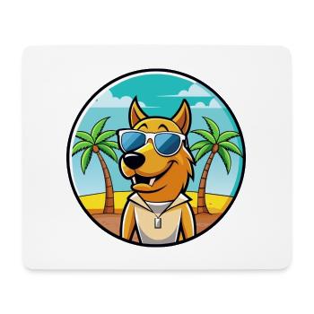 Smaland Hound Hund Rasse Cartoon Sonnenbrille Strand - Mousepad (Querformat) - Weiß - Vorne