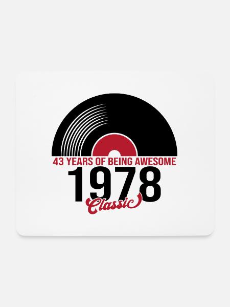 Klassische Vinylmusik 1978, 43 Jahre alt - Mousepad (Querformat) - Weiß