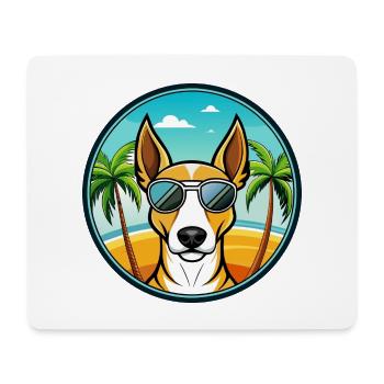 Ibizan Hound Hund Rasse Cartoon Sonnenbrille Strand - Mousepad (Querformat) - Weiß - Vorne