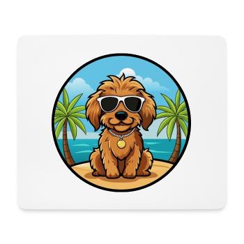 Cockapoo Hunderasse Cartoon Sonnenbrille Strand - Mousepad (Querformat) - Weiß - Vorne