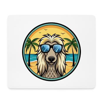 Afghanischer Windhund Hunderasse Cartoon Sonnenbrille Strand - Mousepad (Querformat) - Weiß - Vorne