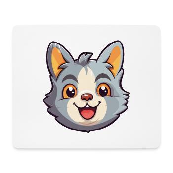 Hauskatze Cartoon Aquarell Illustration - Mousepad (Querformat) - Weiß - Vorne
