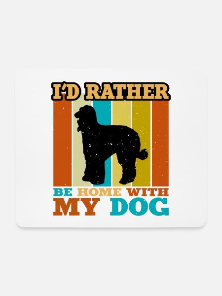 Afghanischer Hund Hund Liebhaber Silhouette Vintage Sonnenuntergang - Mousepad (Querformat) - Weiß